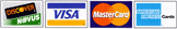 We Accept Discover, Visa, Mastercard, and American Express